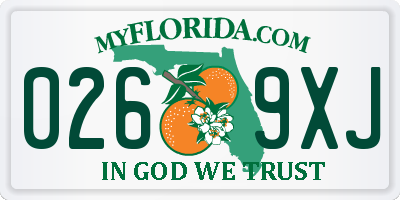 FL license plate 0269XJ