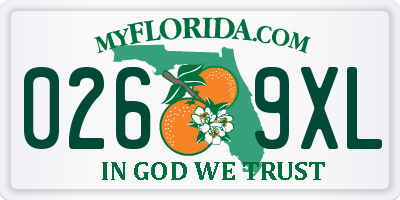 FL license plate 0269XL