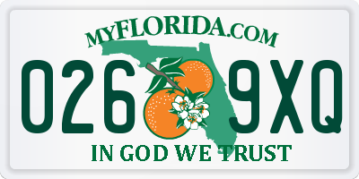 FL license plate 0269XQ