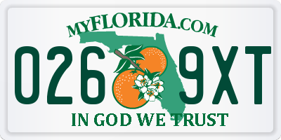 FL license plate 0269XT