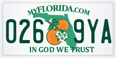 FL license plate 0269YA