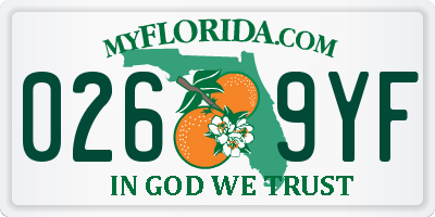 FL license plate 0269YF