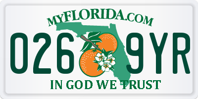 FL license plate 0269YR