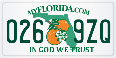 FL license plate 0269ZQ
