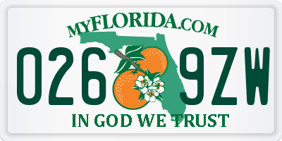 FL license plate 0269ZW