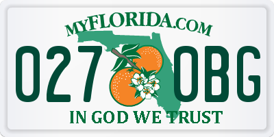 FL license plate 0270BG