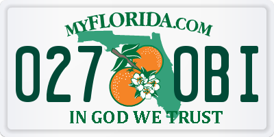 FL license plate 0270BI