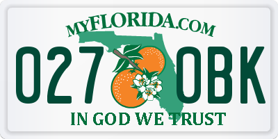 FL license plate 0270BK