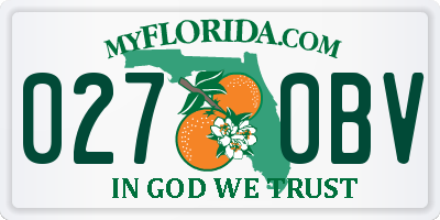 FL license plate 0270BV