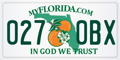 FL license plate 0270BX