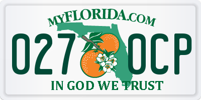 FL license plate 0270CP