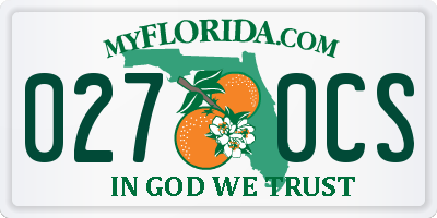 FL license plate 0270CS