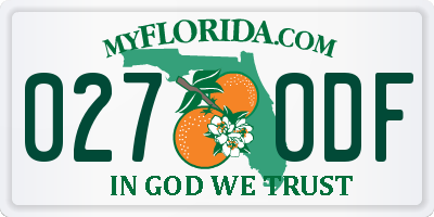 FL license plate 0270DF