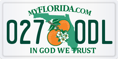 FL license plate 0270DL