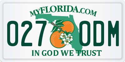 FL license plate 0270DM