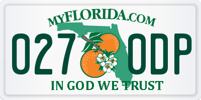 FL license plate 0270DP