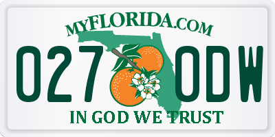 FL license plate 0270DW