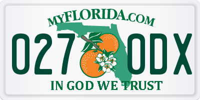 FL license plate 0270DX