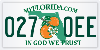 FL license plate 0270EE