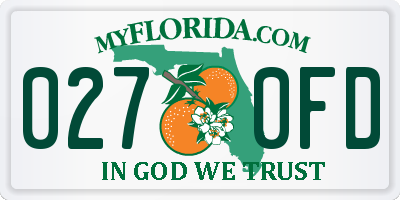 FL license plate 0270FD