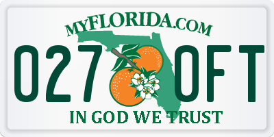 FL license plate 0270FT