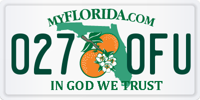 FL license plate 0270FU