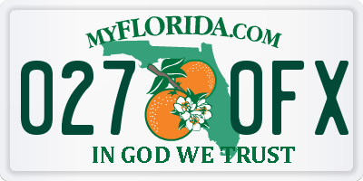 FL license plate 0270FX