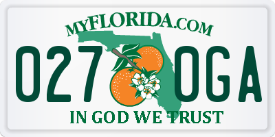 FL license plate 0270GA