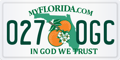 FL license plate 0270GC