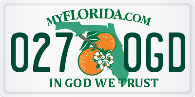 FL license plate 0270GD