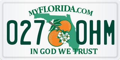 FL license plate 0270HM