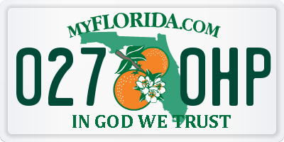 FL license plate 0270HP