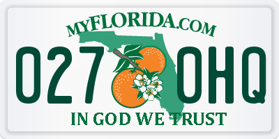 FL license plate 0270HQ