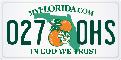FL license plate 0270HS