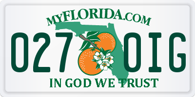 FL license plate 0270IG