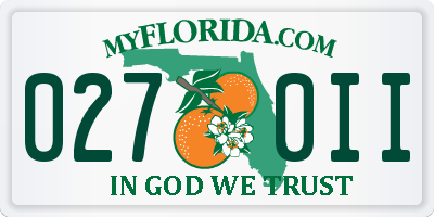 FL license plate 0270II