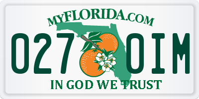 FL license plate 0270IM