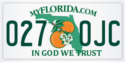 FL license plate 0270JC