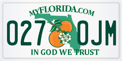 FL license plate 0270JM