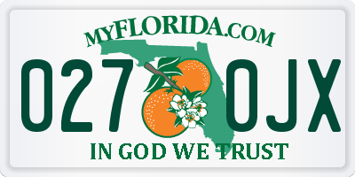 FL license plate 0270JX