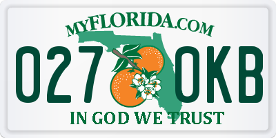FL license plate 0270KB