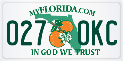 FL license plate 0270KC