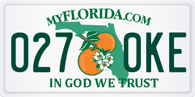 FL license plate 0270KE