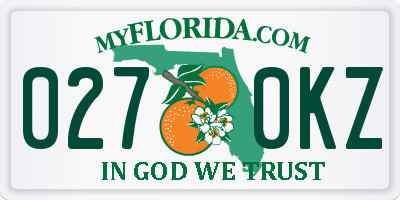 FL license plate 0270KZ