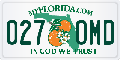FL license plate 0270MD