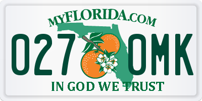 FL license plate 0270MK