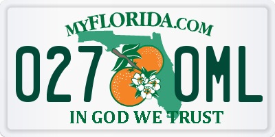 FL license plate 0270ML