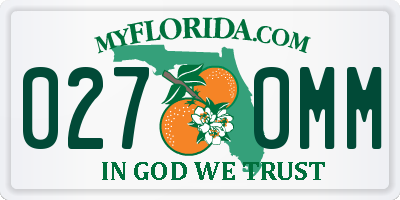 FL license plate 0270MM