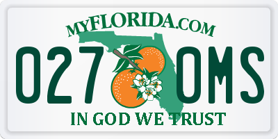 FL license plate 0270MS