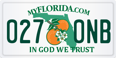 FL license plate 0270NB